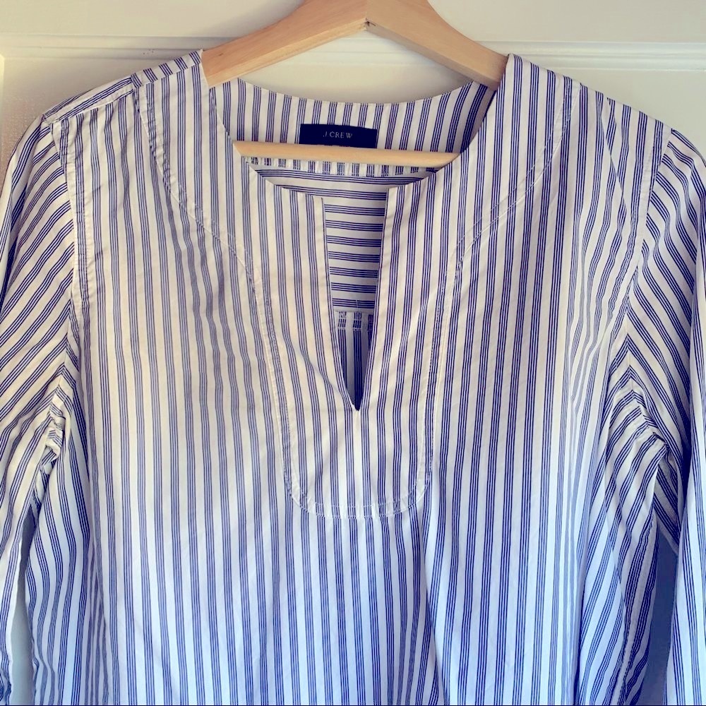 J. Crew Blue and White Striped Top